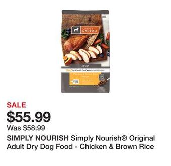 Petsmart Simply nourish® original adult dry dog food - chicken & brown rice offer