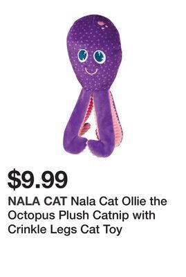 Petsmart Nala cat ollie the octopus plush catnip with crinkle legs cat toy offer