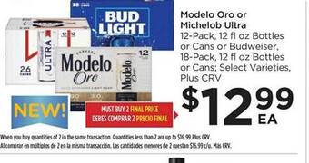 Food 4 Less Modelo oro or michelob ultra offer