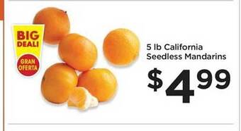 Food 4 Less California seedless mandarins offer
