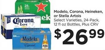 Food 4 Less Modelo, corona, heineken, or stella artois offer