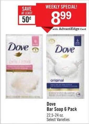 Price Chopper Dove bar soap 6 pack offer