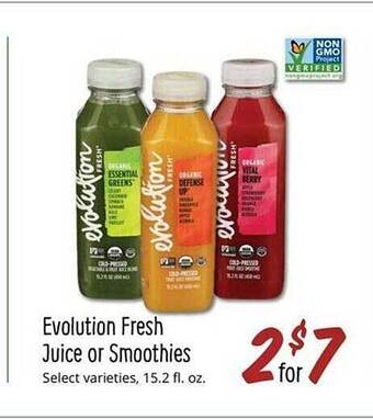 Sprouts Farmers Market Evolution fresh juice or smoothies offer