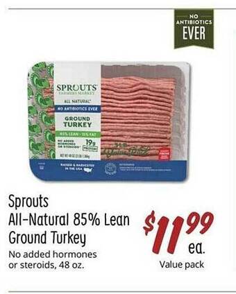 Sprouts Farmers Market Sprouts all-natural 85% lean ground turkey offer