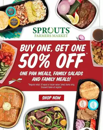 Sprouts Farmers Market Pan meals, family salads, family meals offer