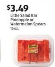 Aldi Little Salad Bar Pineapple or Watermelon Spears 16 oz offer