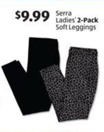 Aldi Serra Ladies' 2-Pack Soft Leggings offer