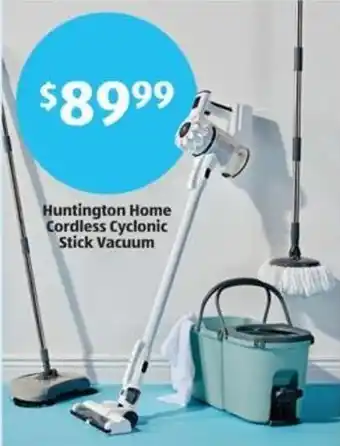 Aldi Huntington Home Cordless Cyclonic Stick Vacuum offer