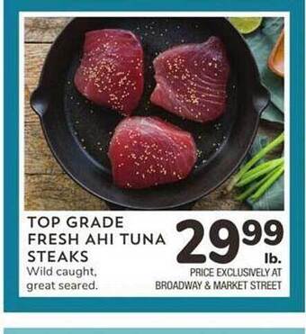 Albertsons Top grade fresh ahi tuna steaks offer