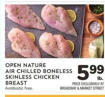 Albertsons Open nature air chilled boneless skinless chicken breast offer