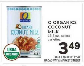 Albertsons O organics coconut milk offer