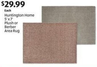 Aldi Huntington Home 5'x7' Plush or Berber Area Rug offer