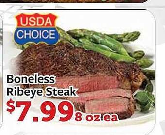 Fareway Usda choice boneless ribeye steak offer