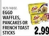 Karns Eggo waffles, pancakes or french toast sticks offer