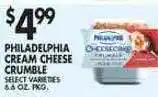Met Foodmarkets Philadelphia cream cheese crumble offer