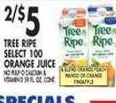 Met Foodmarkets Tree ripe select 100 orange juice offer