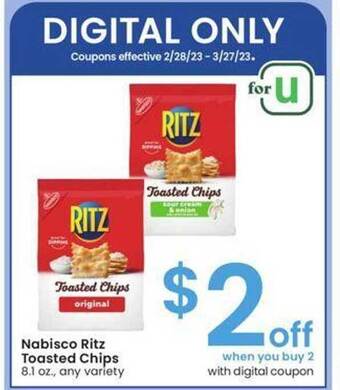 Albertsons Nabisco ritz toasted chips offer
