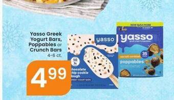 Albertsons Yasso greek yogurt bars, poppables or crunch bars offer