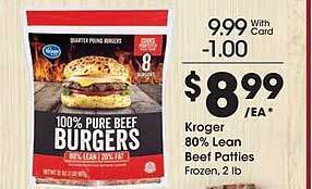 City Market Kroger 80% lean beef patties offer