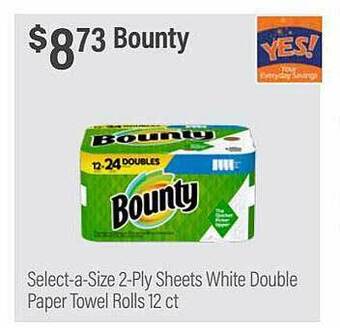 Commissary Bounty select-a-size 2-ply sheets white double paper towel rolls offer