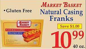 DeMoulas Market Basket Natural casing franks offer