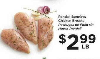 Food 4 Less Randall boneless chicken breasts offer