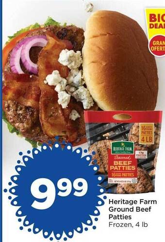 Food 4 Less Heritage farm ground beef patties offer