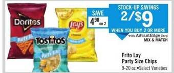 Price Chopper Frito lay party size chips offer