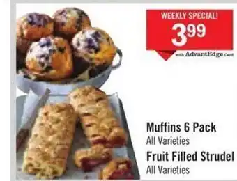 Price Chopper Muffins 6 pack or fruit filled strudel offer