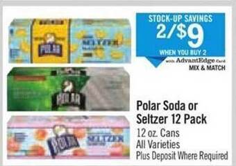Price Chopper Polar soda or seltzer 12 pack offer