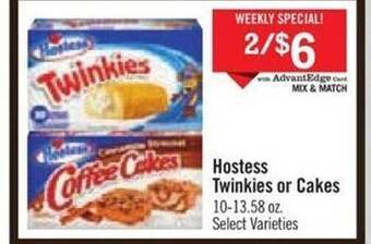 Price Chopper Hostess twinkies or cakes offer