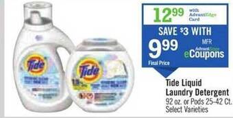 Price Chopper Tide liquid laundry detergent offer
