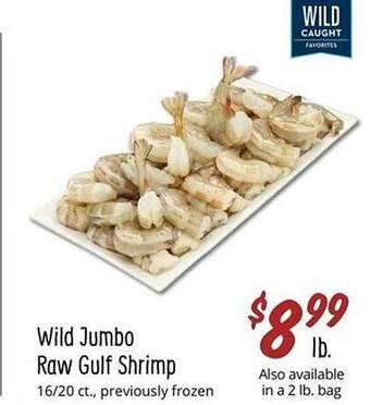Sprouts Farmers Market Wild jumbo raw gulf shrimp offer