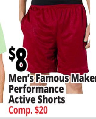 Ocean State Job Lot Men's famous maker performance active shorts offer