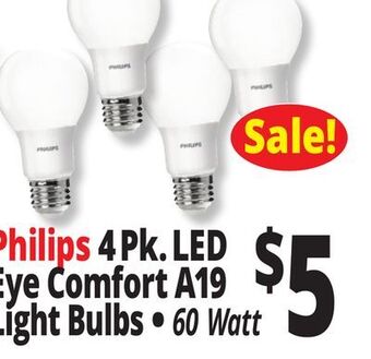Ocean State Job Lot Philips 4pk. led eye comfort a19 light bulbs offer