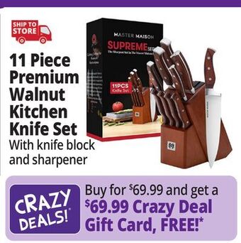Ocean State Job Lot 11 piece premium walnut kitchen knife set offer