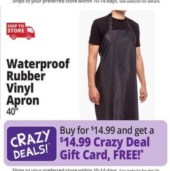 Ocean State Job Lot Waterproof rubber vinyl apron offer