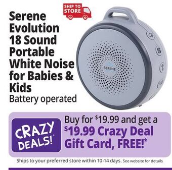 Ocean State Job Lot Serene evolution 18 sound portable white noise for babies & kids offer