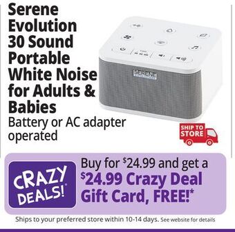 Ocean State Job Lot Serene evolution portable white noise machine with 30 sounds offer