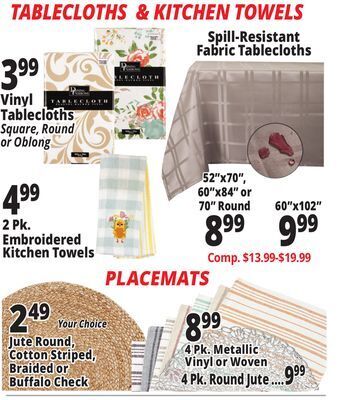 Ocean State Job Lot Tablecloths offer