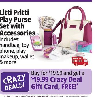 Ocean State Job Lot Litti pritti play purse set with accessories offer