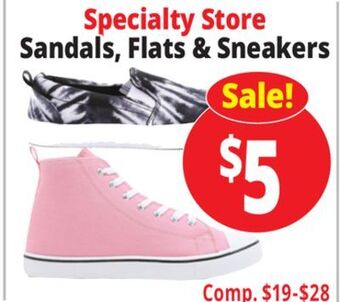 Ocean State Job Lot Specialty store sandals, flats & sneakers offer