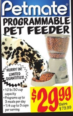 Ollie's Petmate programmable pet feeder offer