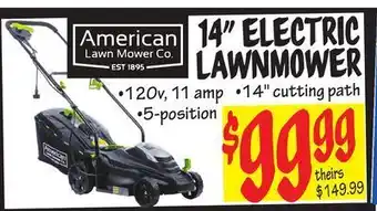 Ollie's American lawn mower co. 4" electric lawn mower offer