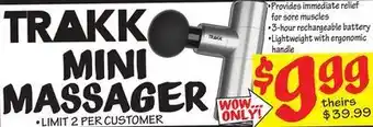 Ollie's Trakk mini massager offer
