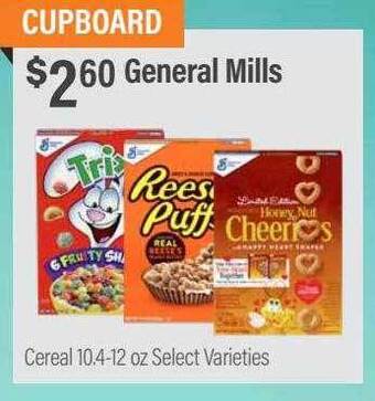 Commissary General mills cereal offer