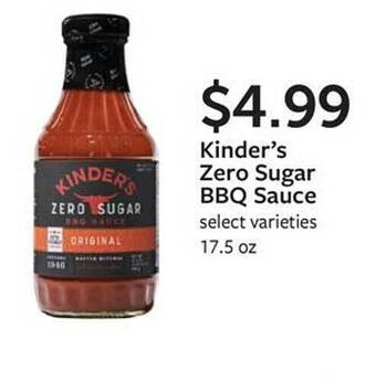 Fareway Kinder's zero sugar bbq sauce offer