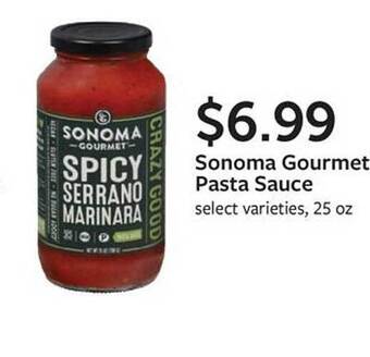 Fareway Sonoma gourmet pasta sauce offer