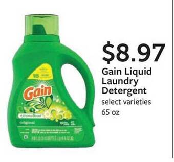 Fareway Gain liquid laundry detergent offer