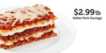 Fareway Italian pork sausage offer